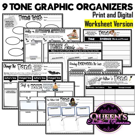 Mood and Tone Worksheets | Mood Graphic Organizer Worksheets ...