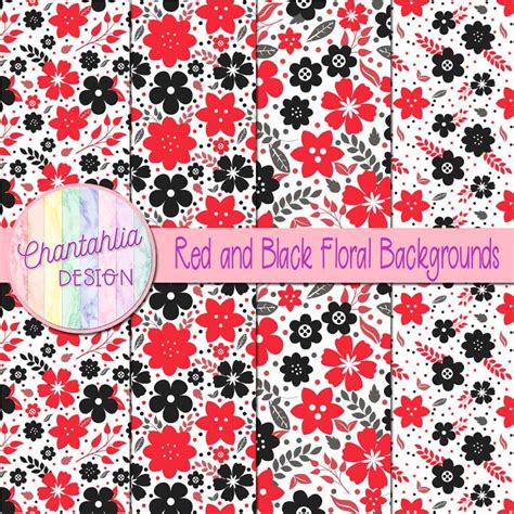 Red and Black Floral Backgrounds