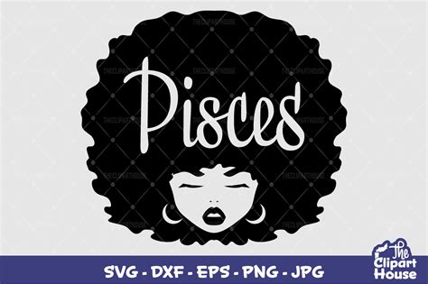 Pisces Afro Woman Graphic By Thecliparthouse Creative Fabrica