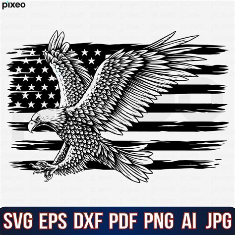 Patriotic Eagle With American Flag SVG For 4th Of July Designs Shirt