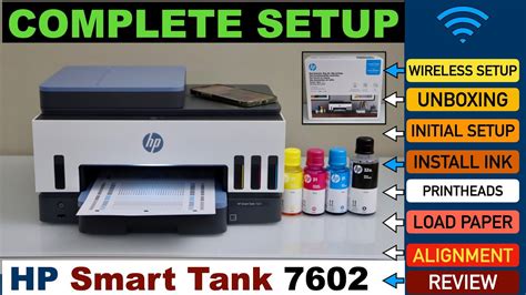 HP Smart Tank 7602 Setup Fill Ink Tank Printheads Alignment