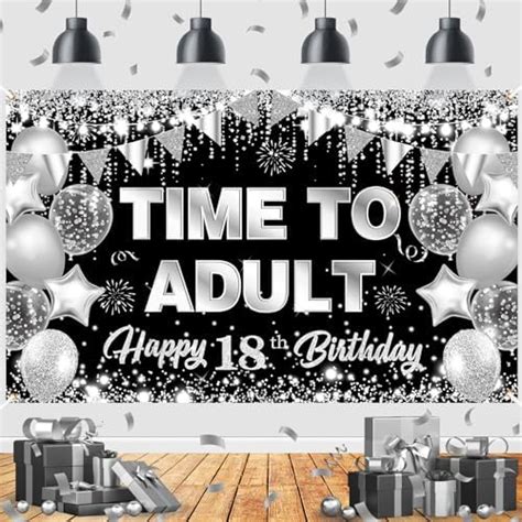 Amazon PHXEY 18th Birthday Decoration For Men Women Fabric Happy