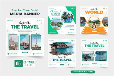 Premium Vector Travel Agency Promotion Banner And Social Media Post