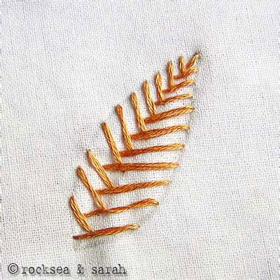 Opened Fishbone Stitch Sarah S Hand Embroidery Tutorials