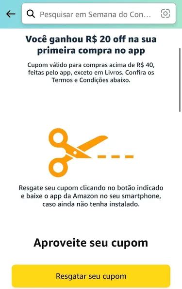 [leia A DescriÇÃo] Cupom Amazon R 20 Off Na Primeira Compra No App Em Compras Acima De R 40 E