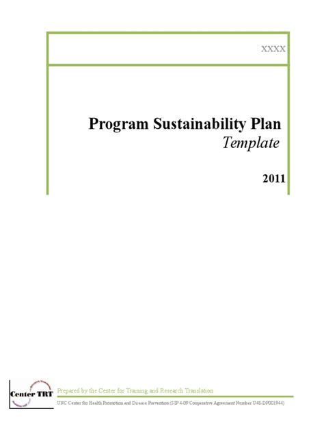 Susttainability Plan Template Ctrt Pdf Sustainability Cognition