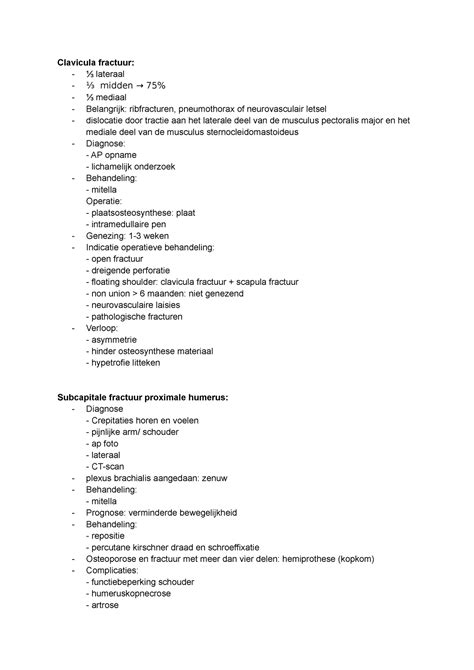 Irat Trat Irat Trat Wdd Samenvatting Clavicula Fractuur