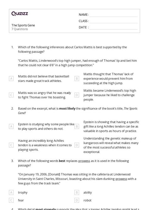 Gene Regulation Worksheets For Th Grade On Quizizz Free Printable