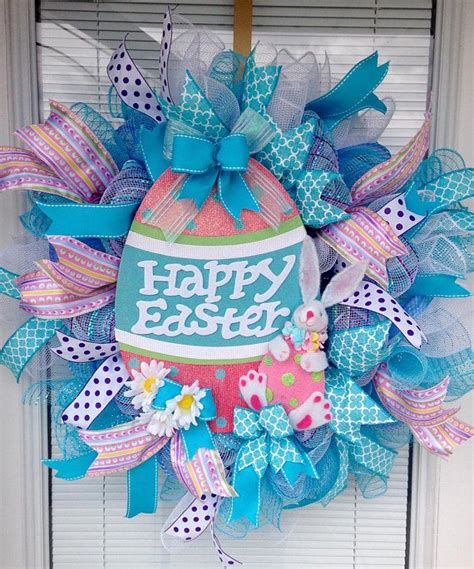 Happy Easter Deco Mesh Wreatheaster Egg Deco Mesh Wreath Easter