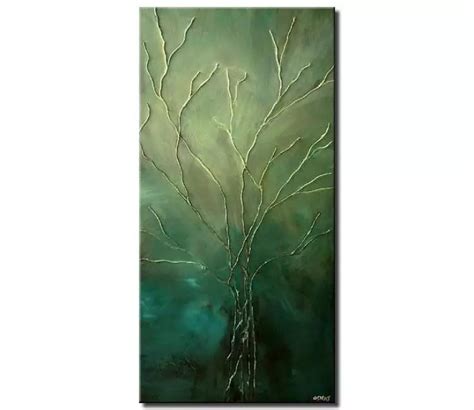 Buy tree of life green painting home decor vertical #5188