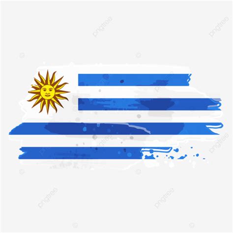 Uruguay Grunge Flag Watercolor Brush Style Design Uruguayan Flag