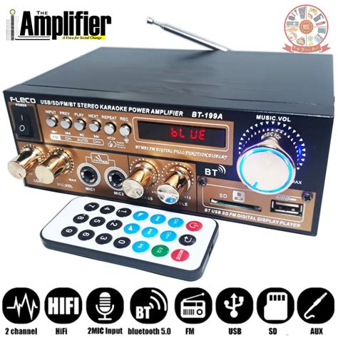 Amplifier Wireless Karaoke Fleco Bt A Amplifier Audio Stereo