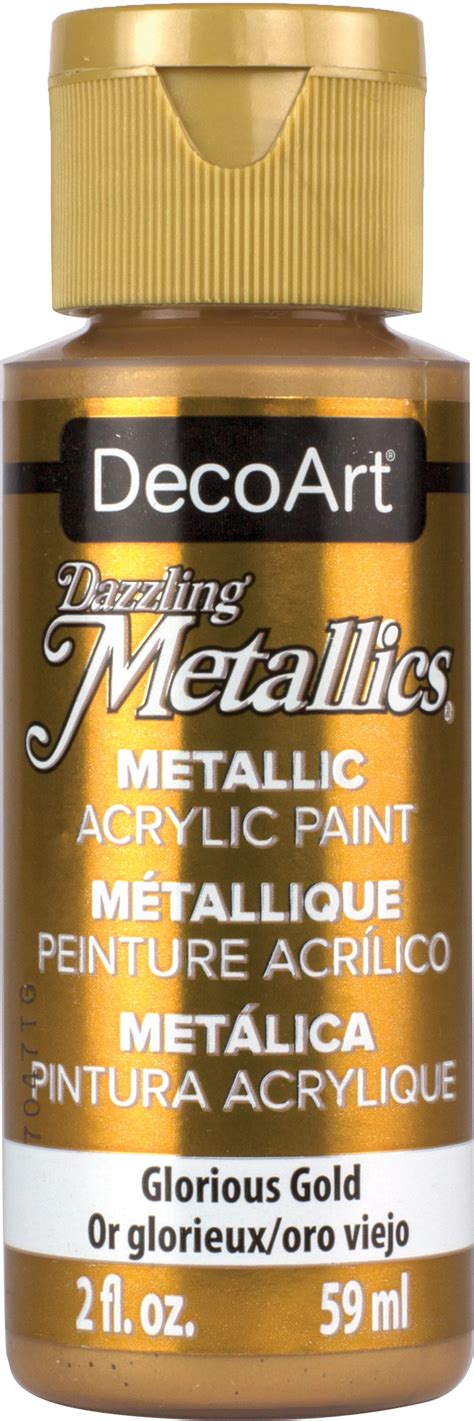 Decoart Dazzling Metallics Acrylic Paint Oz Glorious Gold Walmart