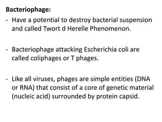 Bacteriophage Microbiology Short Notes Pptx