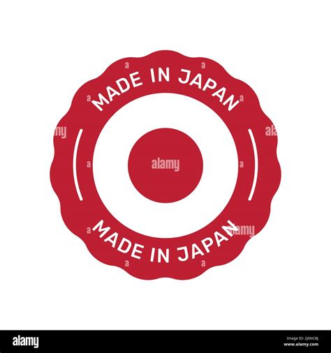 Made In Japan Colorful Vector Badge Label Sticker With Japanese Flag