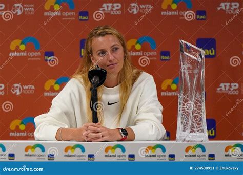 Petra Kvitova Of Czech Republic During Press Conference After Defeating