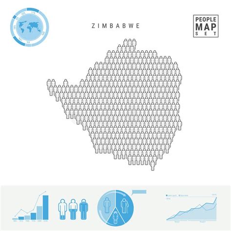 Zimbabwe People Icon Map. Stylized Vector Silhouette of Zimbabwe ...