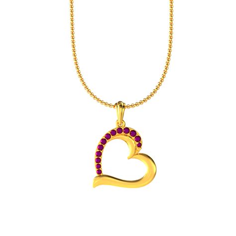 SPE Gold Heart Shaped Stone Gold Pendant Designs Online Poonamallee