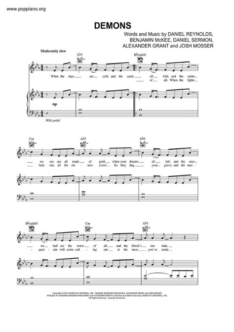 Demons Imagine Dragons Sheet Music