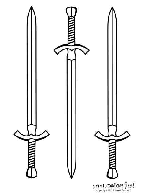 Cool Sword Coloring Page