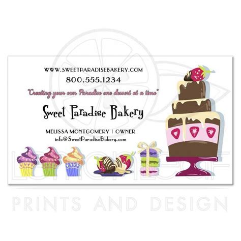 Bakery Business Cards Free Templates Vector Visiting Sample Inside Cake