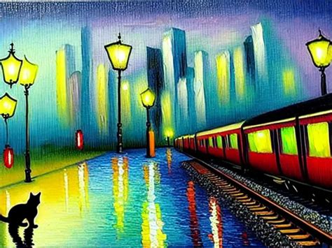 Evening Shifts Beautiful City Streets Painting Openart