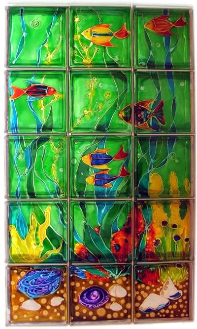 Painted Glass Blocks Glass Blocks Walls Underwater World Painted Glass Blocks Glass