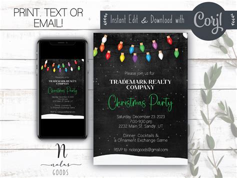 Christmas Work Party Invitation, Work Holiday Party Invite, Company ...