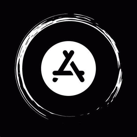 A Black And White Circle With The Letter A In Its Center On A Dark