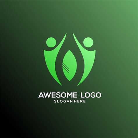 Free Vector People Logo Company Design Gradient Style