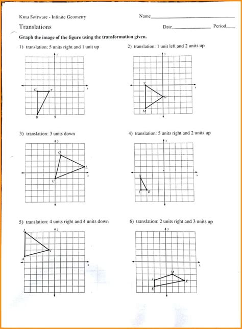 Translations And Reflections Worksheet Math Rotations — Db