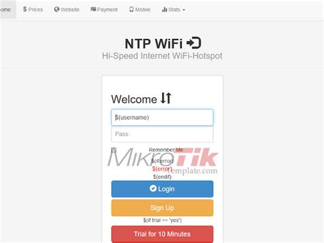 NTP Hotspot Wifi MikroTik Template