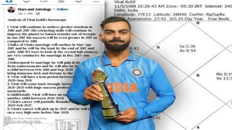 Will Kohli Retire Before 2027 World Cup Astrologers Facebook Post On