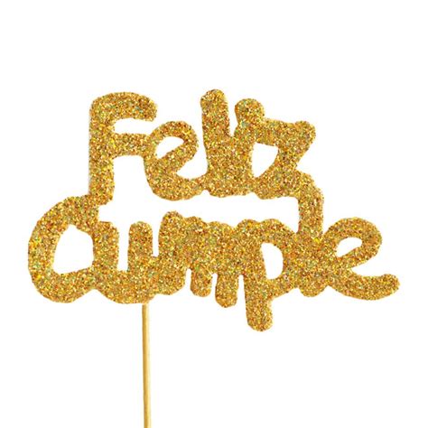 Decoración para tarta Feliz Cumple Oro My Karamelli