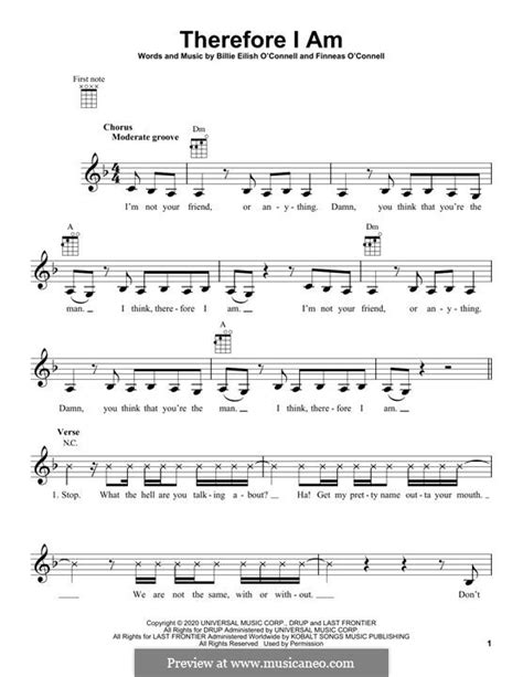 Therefore I Am Billie Eilish By F O Connell Sheet Music On MusicaNeo