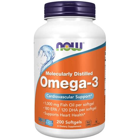 Now Foods NOW Omega 3 1000 mg 200 cápsulas blandas Amazon mx