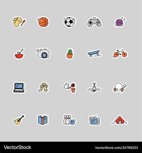 Hobbies And Activities Icon Set 11777991 Vector Art At Vecteezy Hobbies