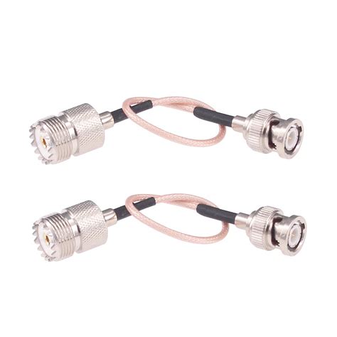 RFaha 2pcs BNC Male To UHF Female SO259 Adapter Extension Cable RG316 6