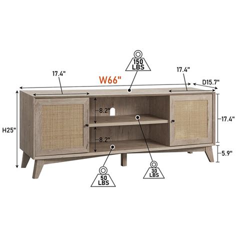 Bay Isle Home Linets Tv Stand For Inch Tv With Natural Rattan Door