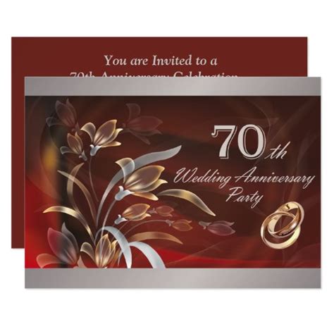 70th Wedding Anniversary Party Invitations | Zazzle.com