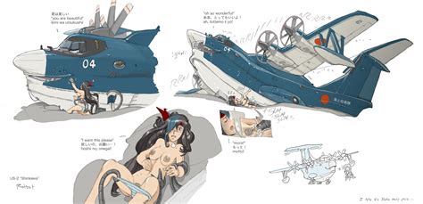 Rule 34 Aeromorph Aircraft Airplane Black Hair Blue Hair Blush