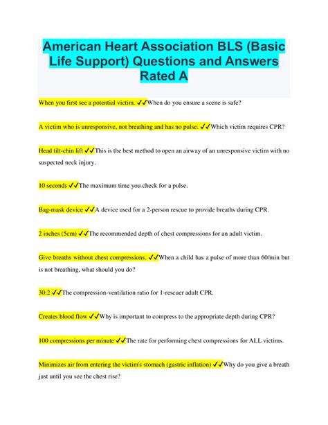 Bls Exam Questions And Answers 2020 Solution Bls Instructor