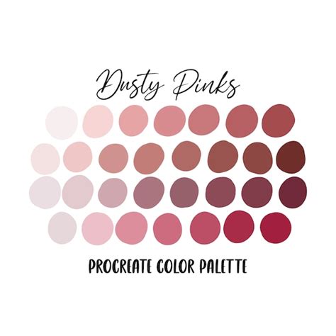 Dusty Pink Procreate Color Palette Pinks And Mauve Procreate Etsy