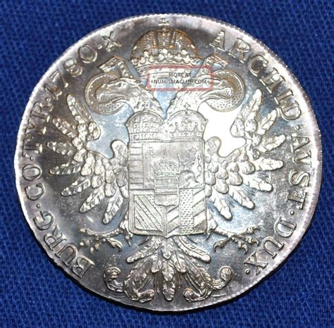 1780 Austria 1 Thaler Large Silver Coin Maria Theresa Restrike Proof