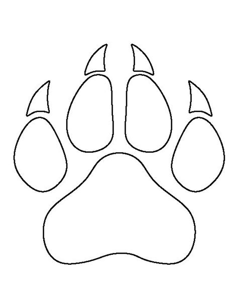 Panther Paw Print Pattern Use The Printable Outline For Crafts