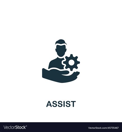 Assist Icon Monochrome Simple Sign From Royalty Free Vector