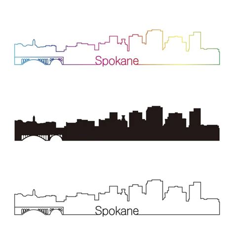 Spokane skyline, Royalty-free Spokane skyline Vector Images & Drawings ...