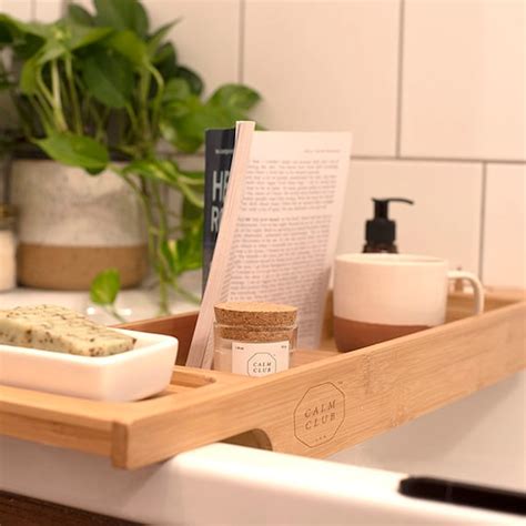 Bamboo Bath Tray Bath Caddy Bathtub Tray Etsy