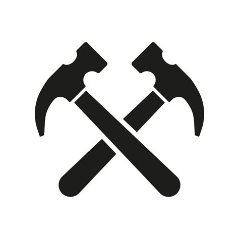 Crossed Hammers Vector Icon Isolated On White Background 8900737 Vector