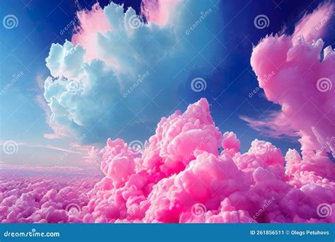 A Blue Sky with Pink Clouds and a Blue Sky with White Clouds and a Blue Sky with Pink Clouds ...